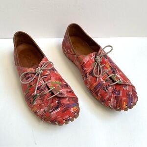 Gelato Brand Colorful Red Leather Lace-Up Shoes Size 39